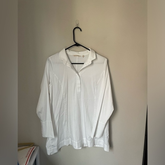 Soft Surroundings White 3/4 Sleeve Tunic Blouse Size Medium - Picture 1 of 9